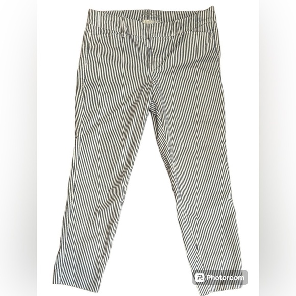 Old Navy Pants - Old Navy | Size 10 | Blue & White Pinstriped Pixie Ankle Length Cropped Pants